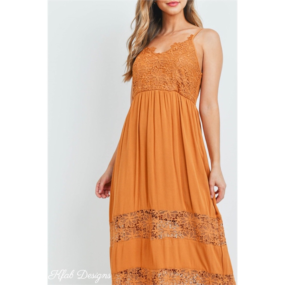 ❤️LAST 1! Lace Contrast Layered Tiered Maxi Dress! - Picture 2 of 6